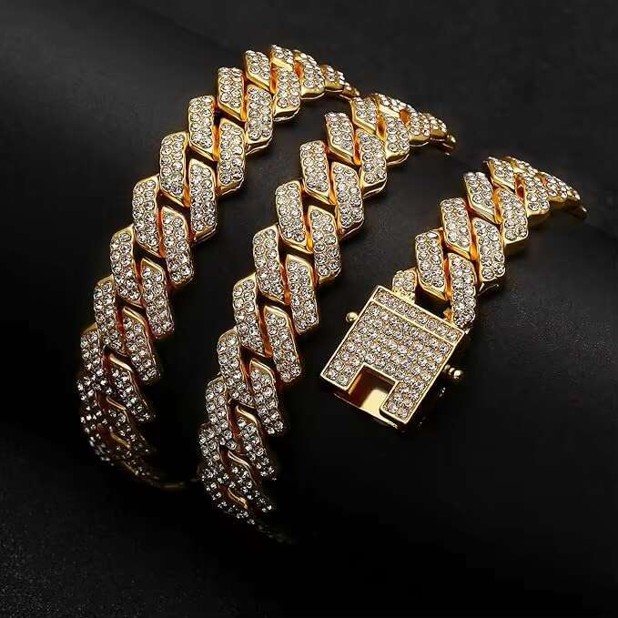 Luxury Cuban Link Chain Moissanite Necklace 14k 18k Gold 925 Sterling Silver Fine Hip Hop Jewelry for Women and Men