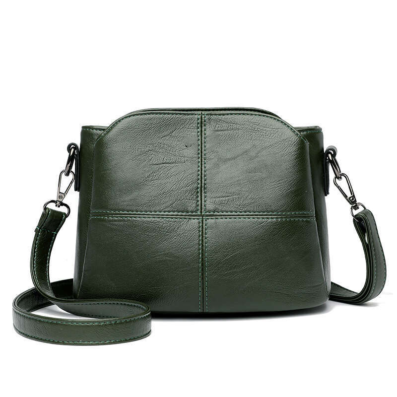 Soft leather fashionable bucket small middle-aged mother 2025 new Korean version, simple and atmospheric single shoulder crossbody bag, casual