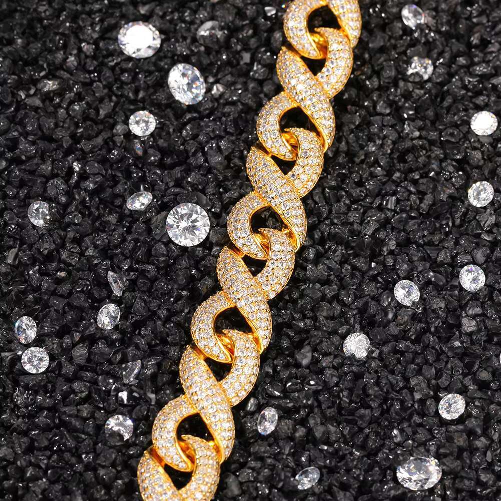 Iced Out Hip Hop Unlimited Necklace Cuban Chain Zircon Stone Hiphop Miami CZ Ice Out Necklace Chain