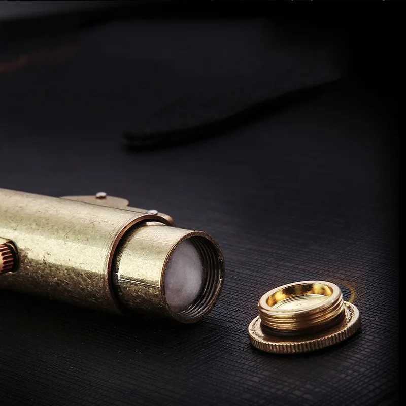 Honest Pure Copper Press Ignition Kerosene Lighter Vintage Retro Gasoline Trench Lighters Mens Smoking Gifts Collection LighterC250326