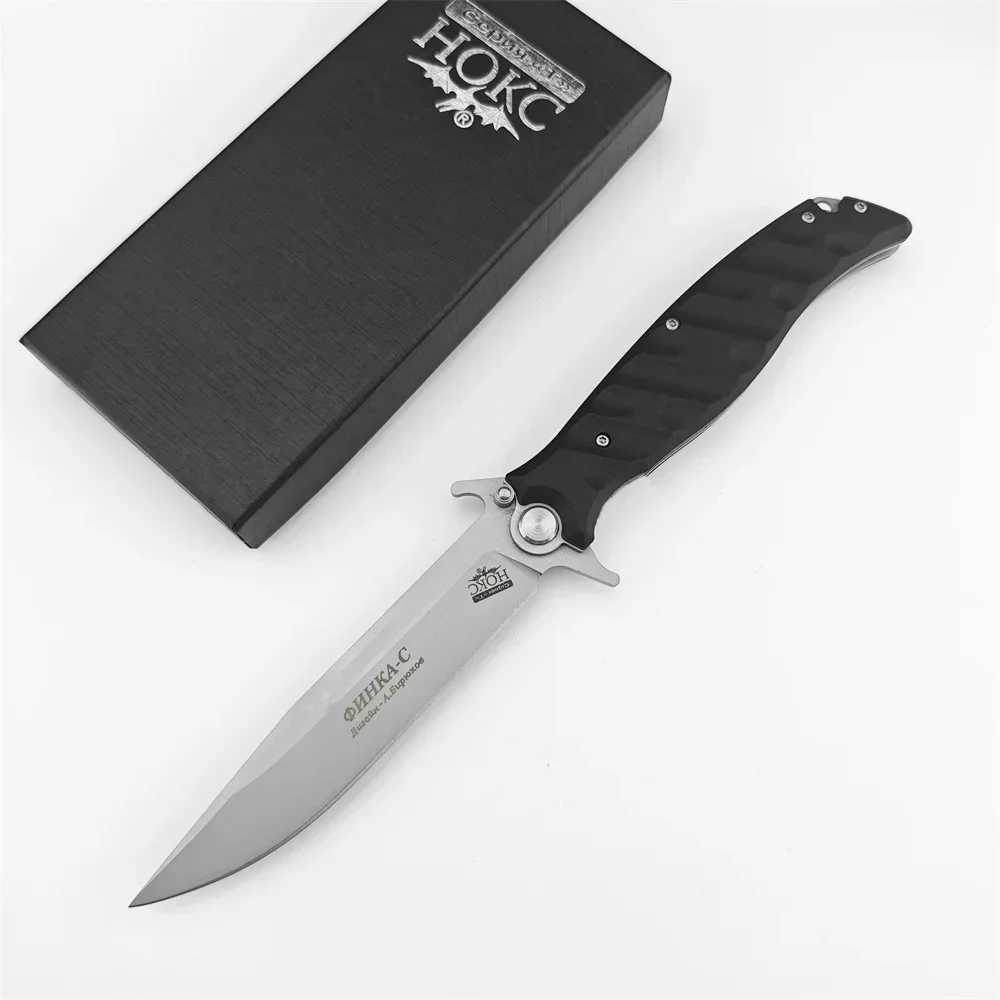 Jackknife Russian HOKC Finka tactical folding knife D2 blade G10 handle hunting survival pocket knife camping hunting EDC toolXJ250326