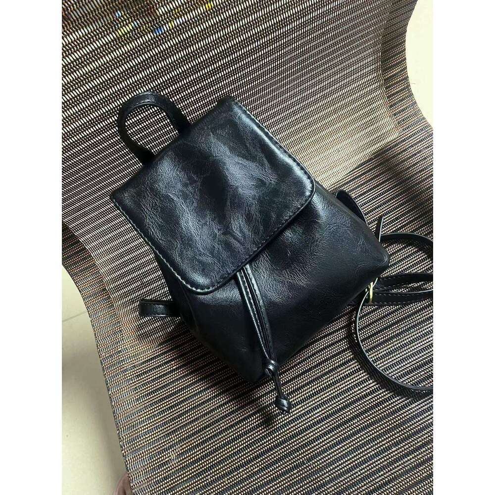 42 Same texture compact American brown backpack, new Instagram minimalist and versatile shoulder bag