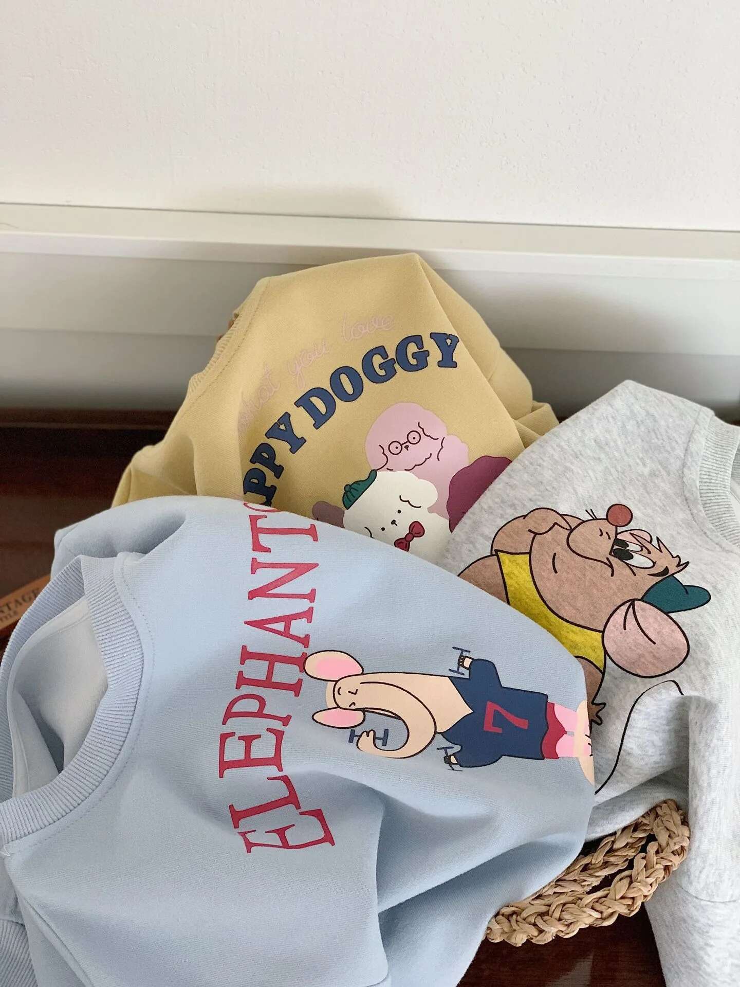 Ddmyshoesvip Autumn New Children Cartoon Print Long Sleeve Sweatshirt Cotton Boys Girls Casual Versatile Pullover Tops Kids Clothes
