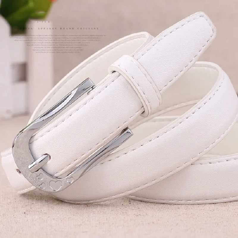 Womens Trouser with PU Leather Trend White Strap Fashion High Quality Trouser with Solid Retro Pin Buckle Womens Strap DT067 W250326