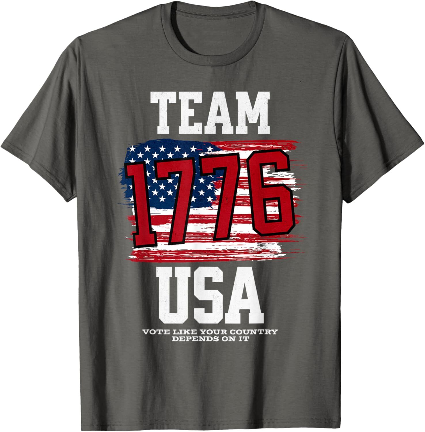 T shirt for Mens Team 1776 USA Vote Like Your Country Depends On It - VOTE Graphic Tee Casual Tops Clothes Short sleeve
