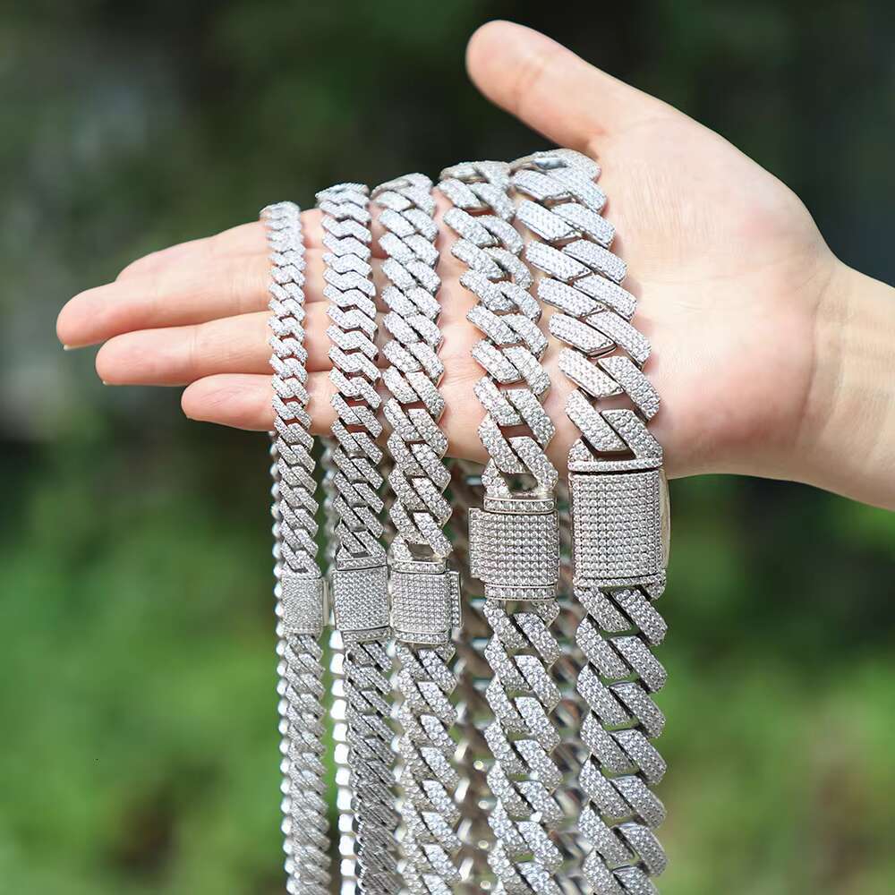 Hip Hop Jewelry Iced Out Diamond Necklaces 8mm Miami Iced Gold Plated Cuban Link Chain for Men