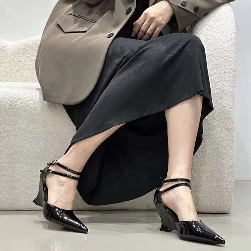 New Women's Summer High-heeled Pointy Strap Sandals Fashion Temperament Increase Bag with High Heels