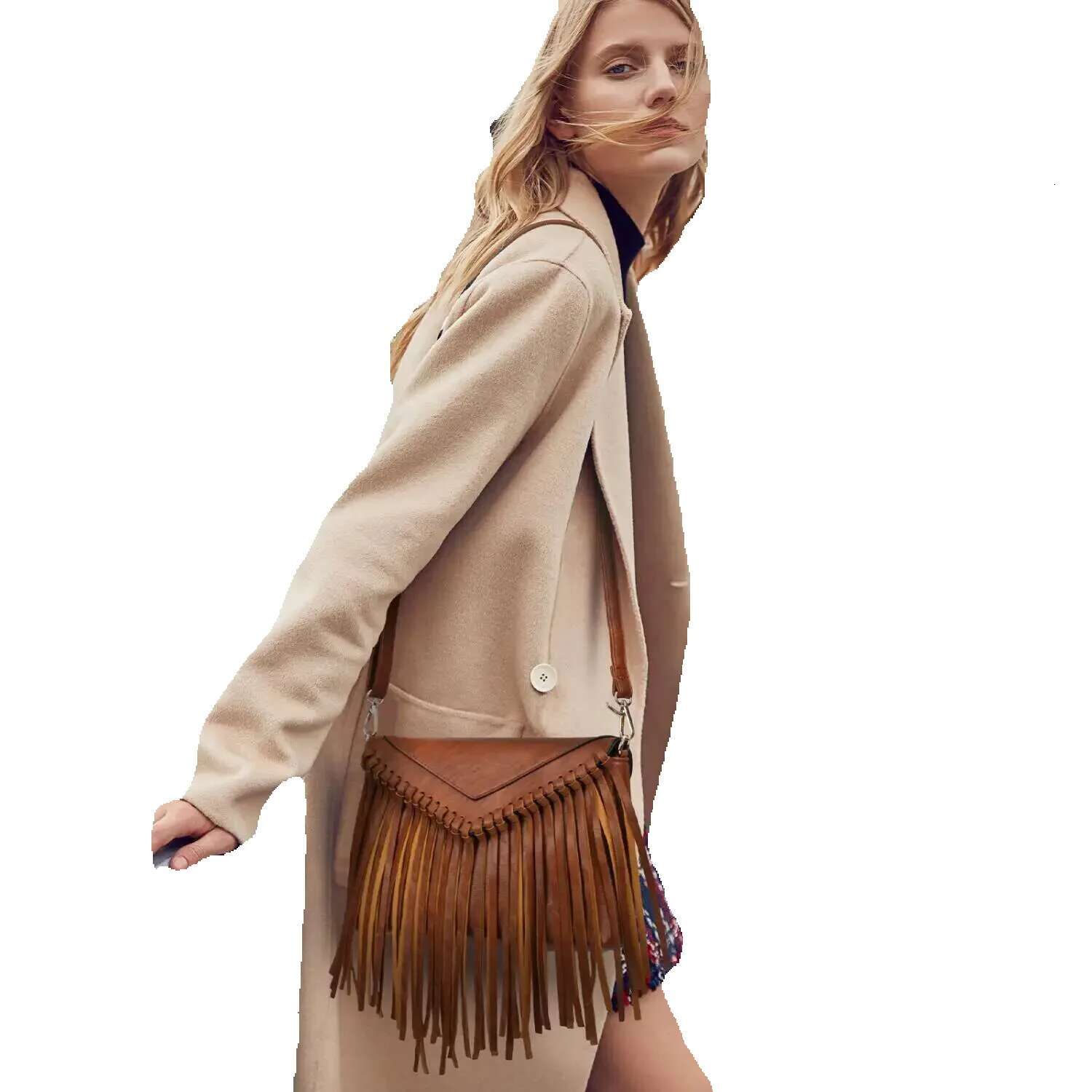 Tassel Crossbody Purse For Women PU Leather Western Hobo Fringe Handbag Shoulder Bag