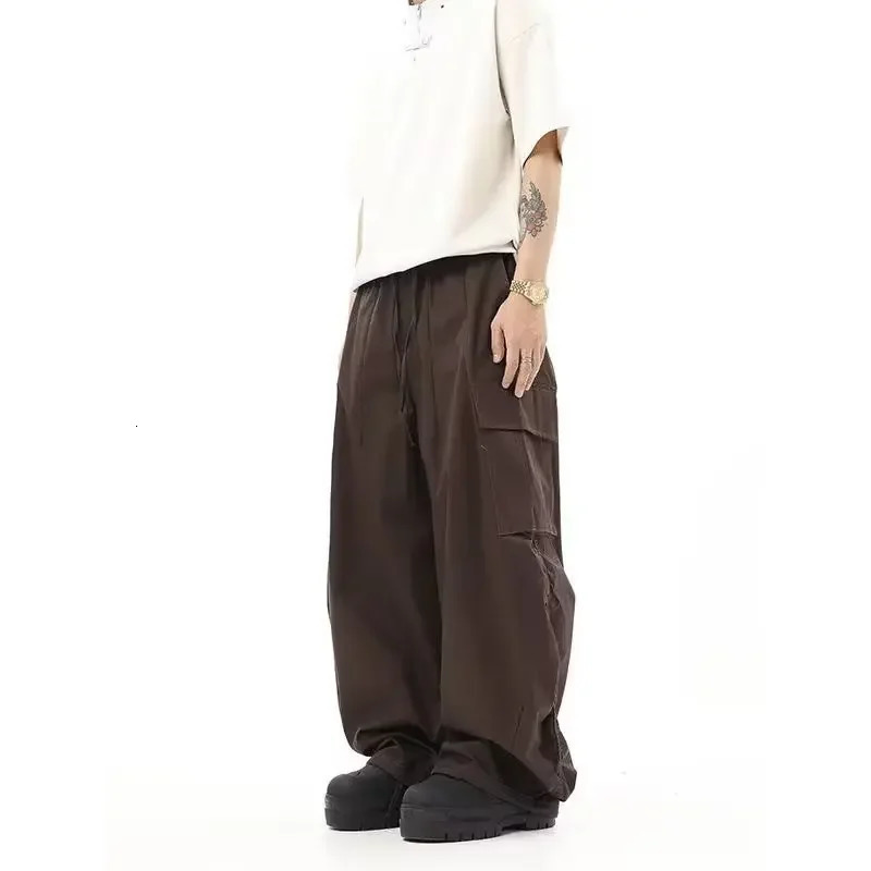 American retro hip-hop Hatch cargo pants casual trend mens pants loose spring and autumn floor pants 250321