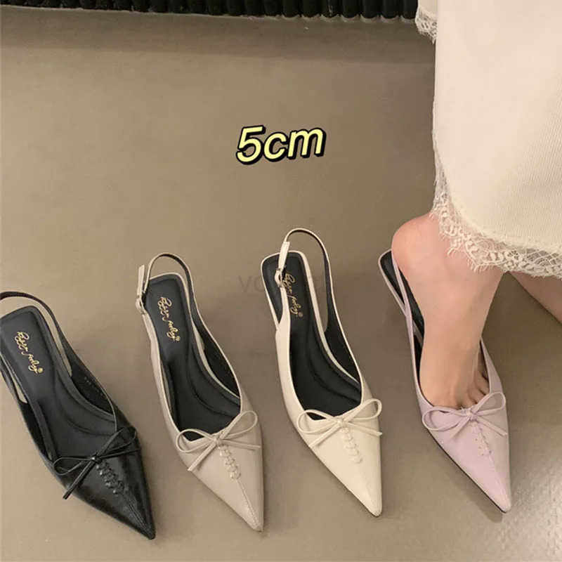 2025 New Pumps Par Ladies Medium H Shoes Fem Buckle Strap Footwear Fashion Pointed Toe Wen Stiletto H 5cm Shoes Z250326