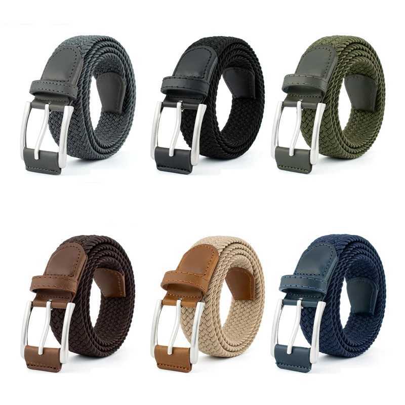 105cm Adjustable Buckle Braided Strap Unisex Jeans Trouser Pants with Womens Metal Lock Waist Belt W250326