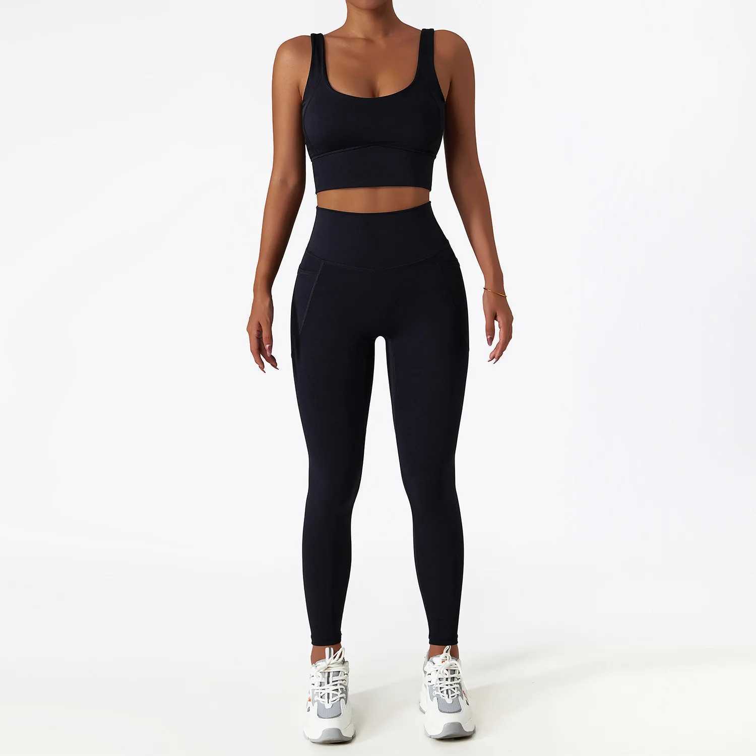 2PCS seamless womens track and field clothing yoga set sportswear gym clothing sportswear bra high waisted leg sportswear W250326
