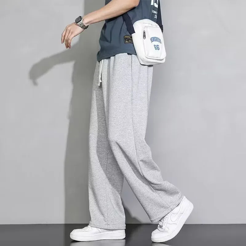 Mens loose fitting straight leg casual pants lightweight and wide sport for summer suitable mens comfortable 250326