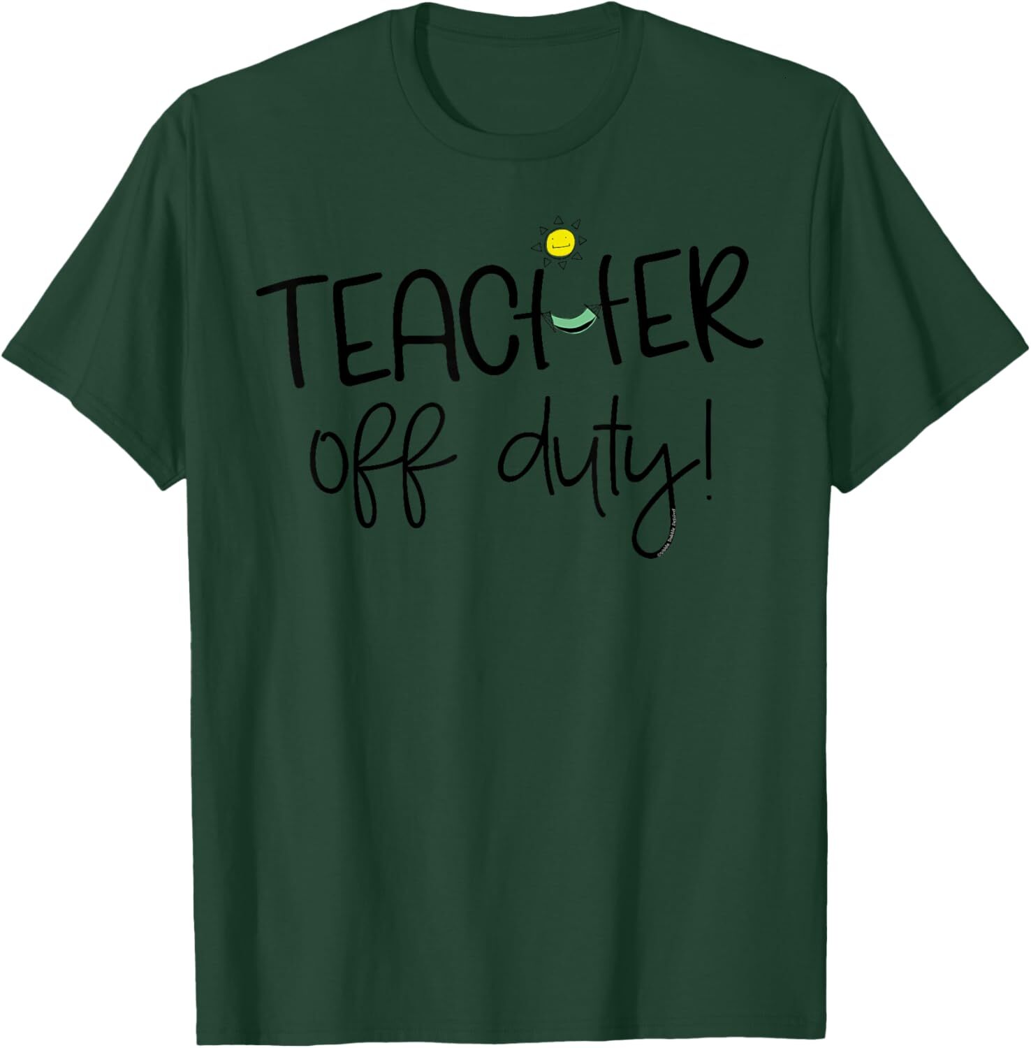 T shirt for Mens Summer Break Teacher Off Duty with Hammock and Sun-Teachers Graphic Tee Casual Tops Clothes Short sleeve cool