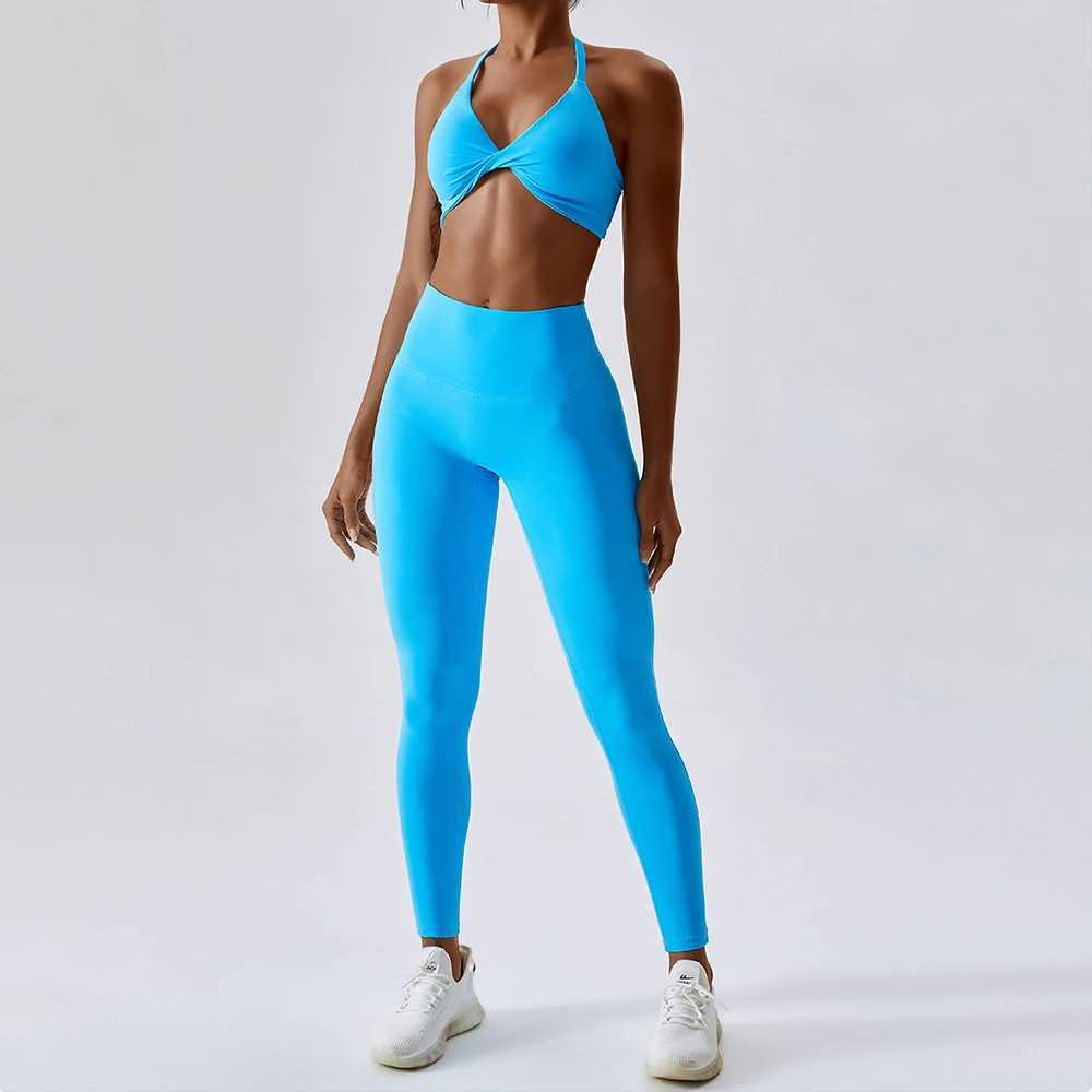 Yoga set womens track and field suit fitness exercise set womens gym exercise suit womens sportswear womens sportswear W250326
