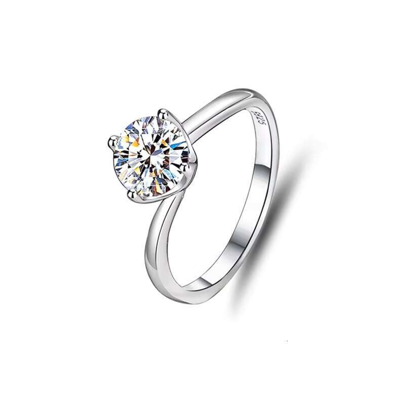 Fancy Shape Moissanite Solitaire Setting Silver Jewelry Moissanite Diamond Engagement Ring