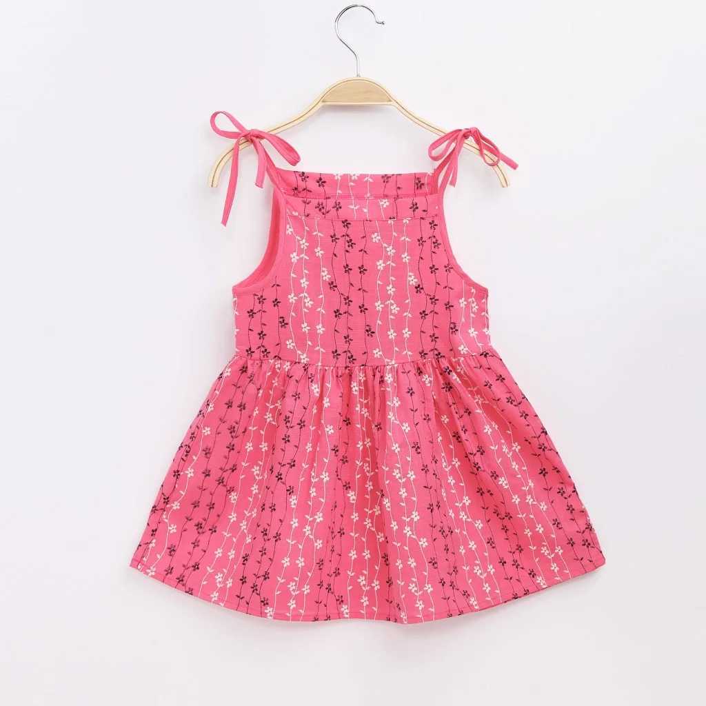 1-5 year old baby girl sleeveless printed dress childrens summer princess dress childrens Par ball dress W250326