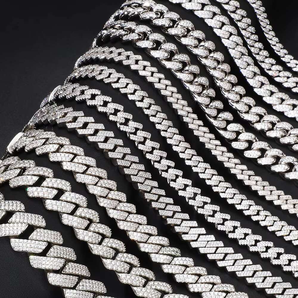 Hip Hop Jewelry Iced Out Diamond Necklaces 8mm Miami Iced Gold Plated Cuban Link Chain for Men