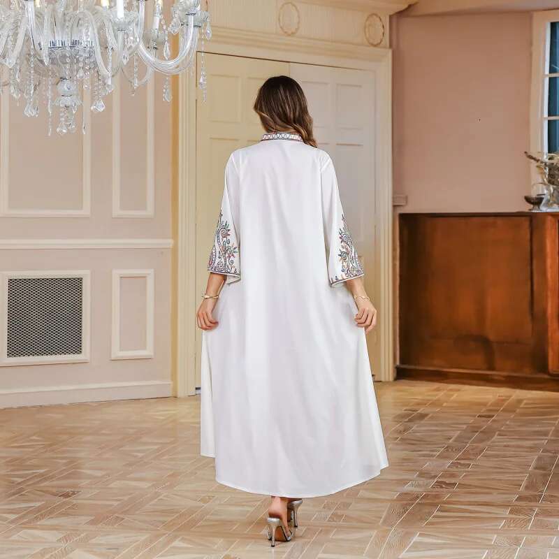 Dongdumaoyi Midden Oosten Dubai Avondjurk Abaya Moslim Jurk Dames Geborduurde Robemuslim W
