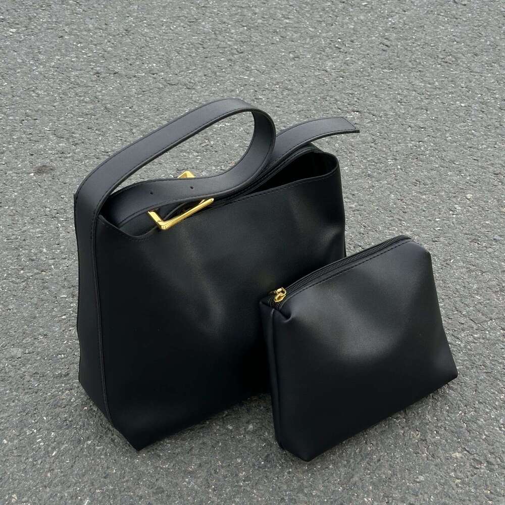 e0 Handbag New Fashion Versatile Bucket Large Capacity Simple Casual Two Piece Set Soft Collapse One Shoulder Crossbody Bag
