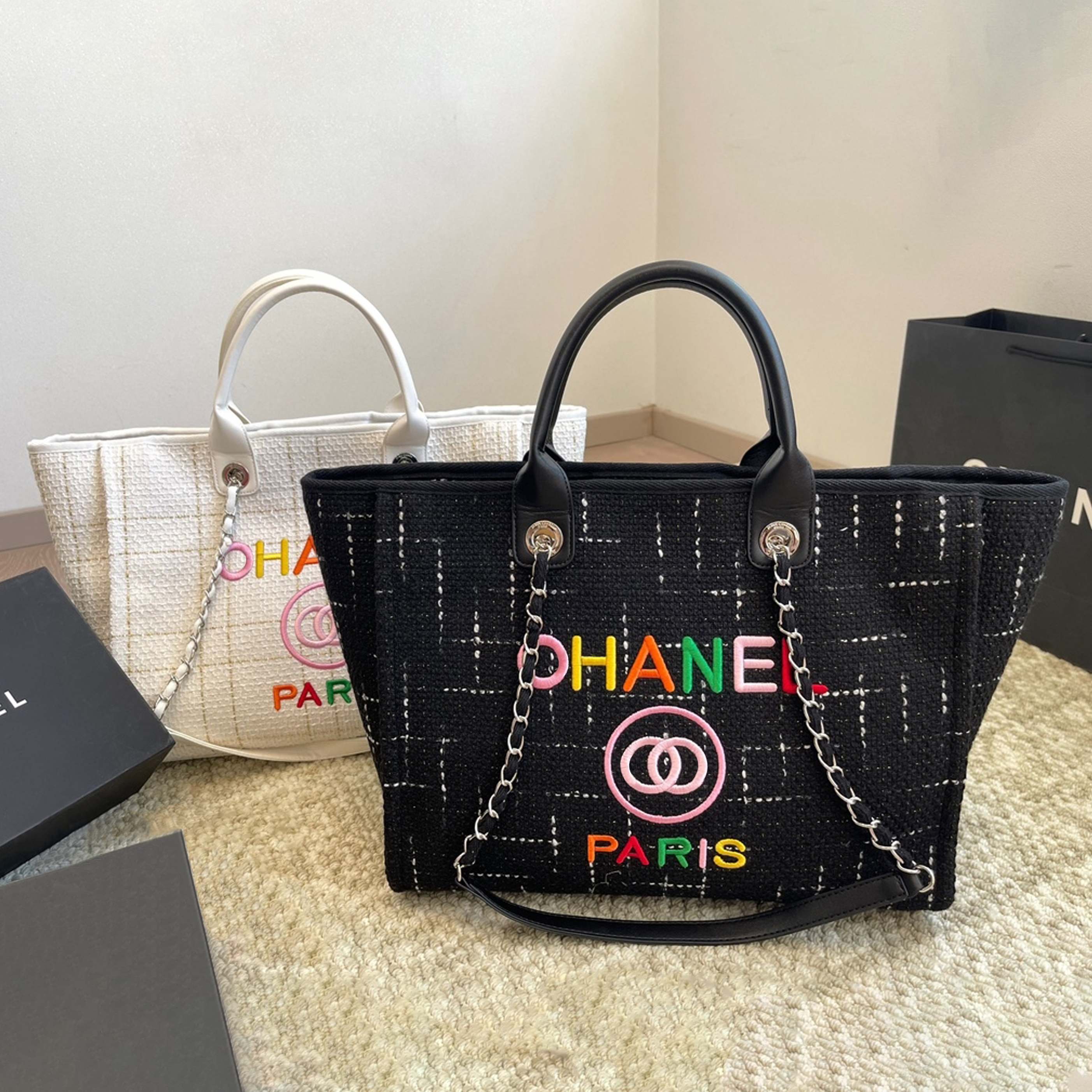 Designer Bags Luxury GST Bag Top grade Caviar Cow Leather Classic Quilted Plaid Metal Chain Shoulder Bag Designer Women's Shopping Bag Vintage Underarm Beach Tote Bag