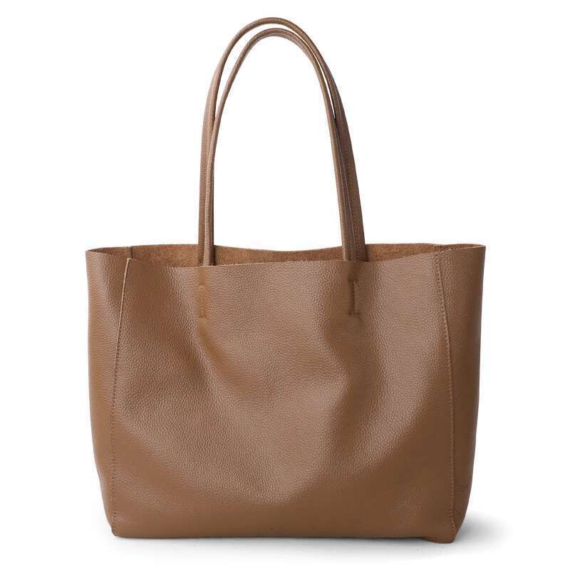 Women's Bags Women Casual Tote Female Fashion Summer Beach Handbag Lady Popular Soft Cowhide Genuine Leather Shoulder Shopping Bag