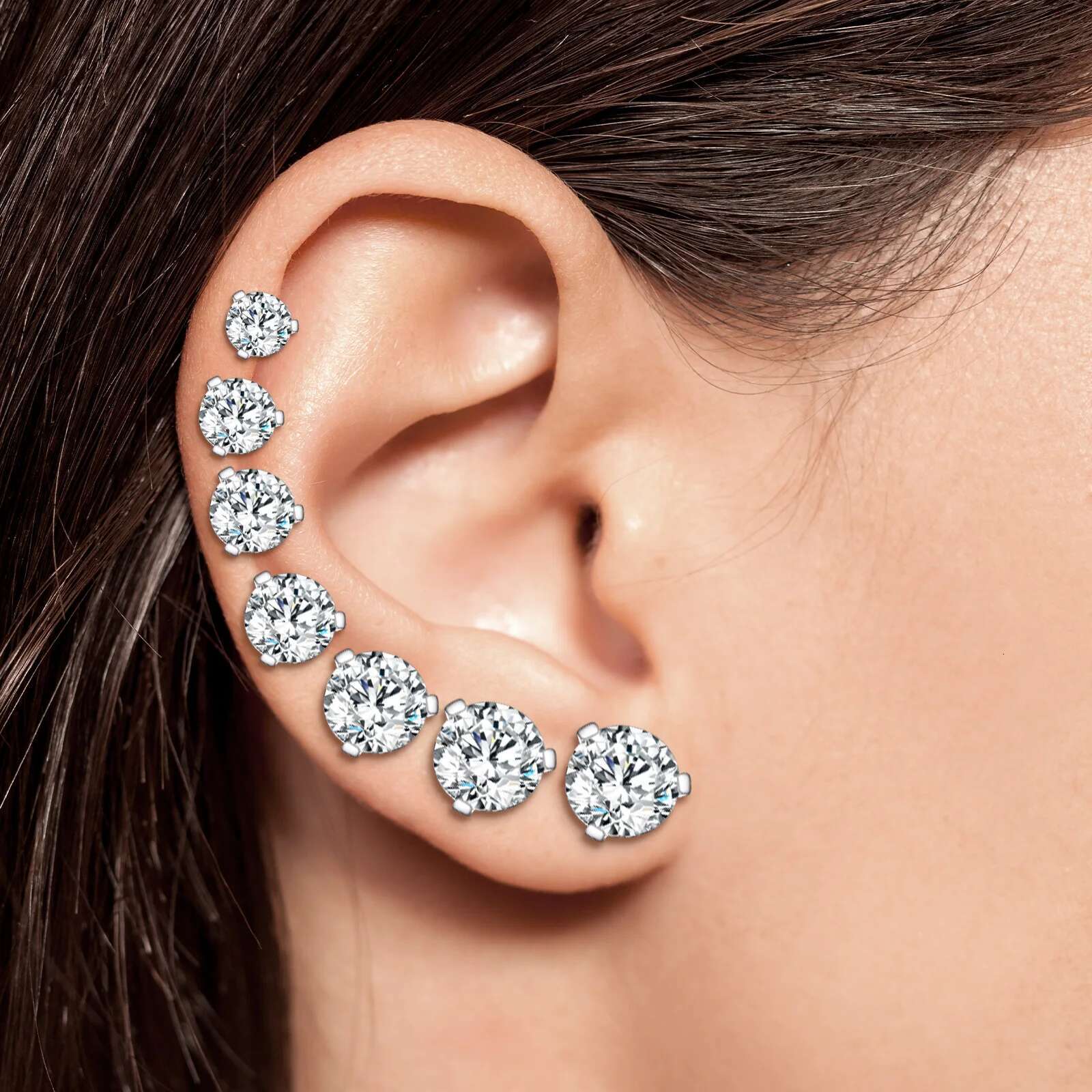 Luxury Triangle Moissanite Eearring 925 Sterling Silver Earrings For Women Silver 925 Fine Jewelry