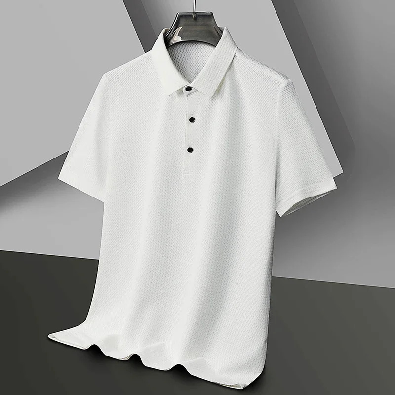 2024 Pineapple Grid Business Casual Polo Shirt Summer Fashion Short Sleeve Comfortable Breathable Top 250326