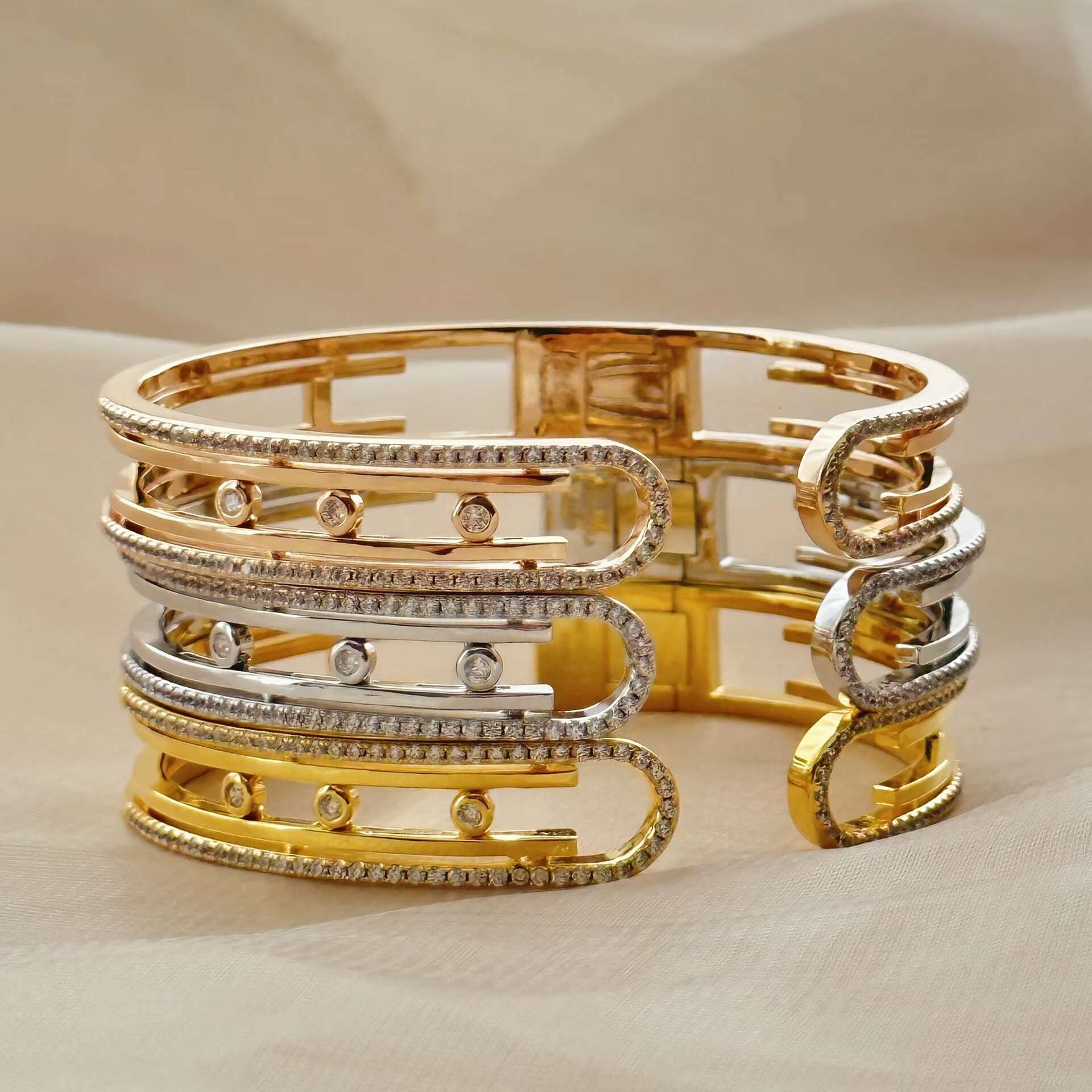 S pure sier sliding open exquisite three color fashionable style easy to match urious charm bracelet