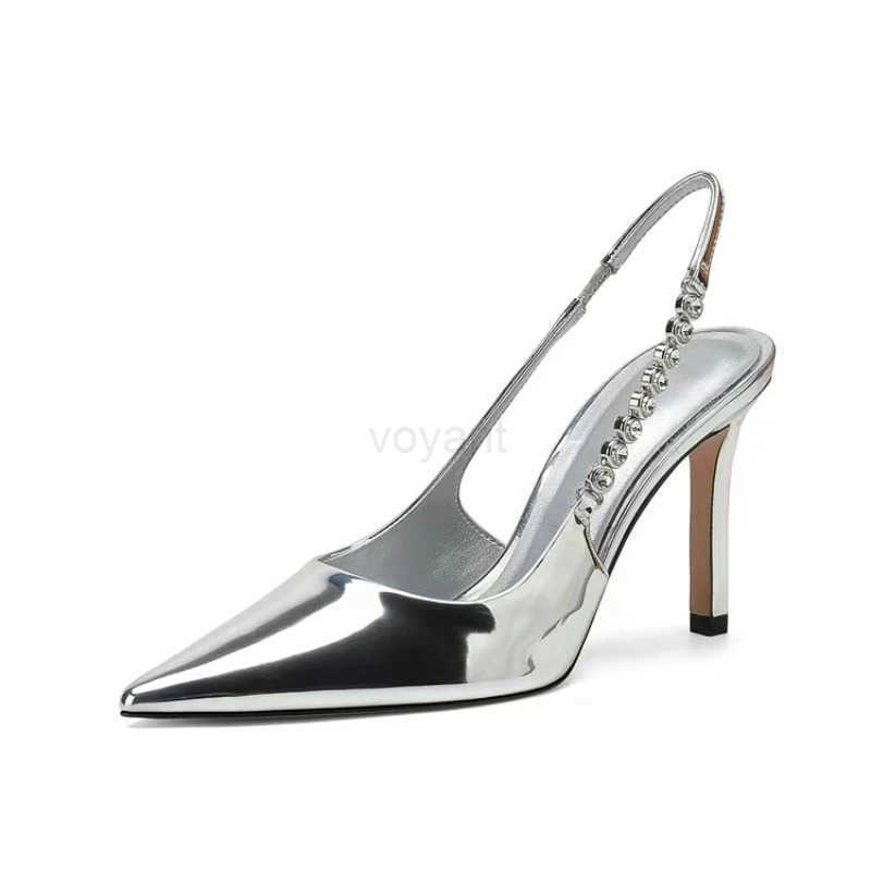 Wen High H Sandals 2024 New Summer Poin Slingbacks High H Sandals Fashion Shallow Slip on Par Shoes for Wen Z250326