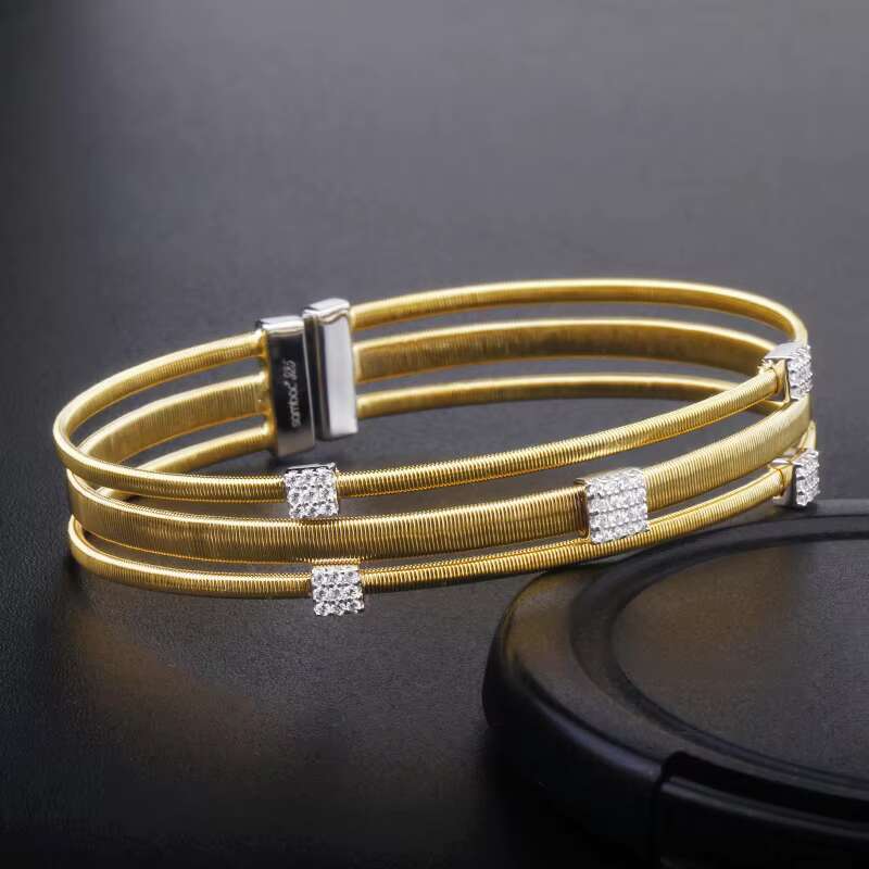 Bracciali Argento Pulseiras&Bracelet Modern Women's Zircon Italian Rope Cuff Bracelet 2025 Trendy Jewelry Brand