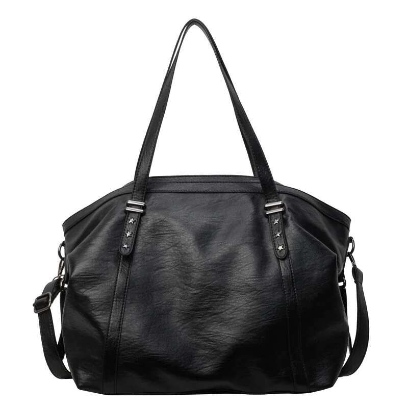 New Women's Shoulder Bag Fashionable Simple Retro Girl Handbag Large Capacity Soft Leather Women Shopping Bags E5266