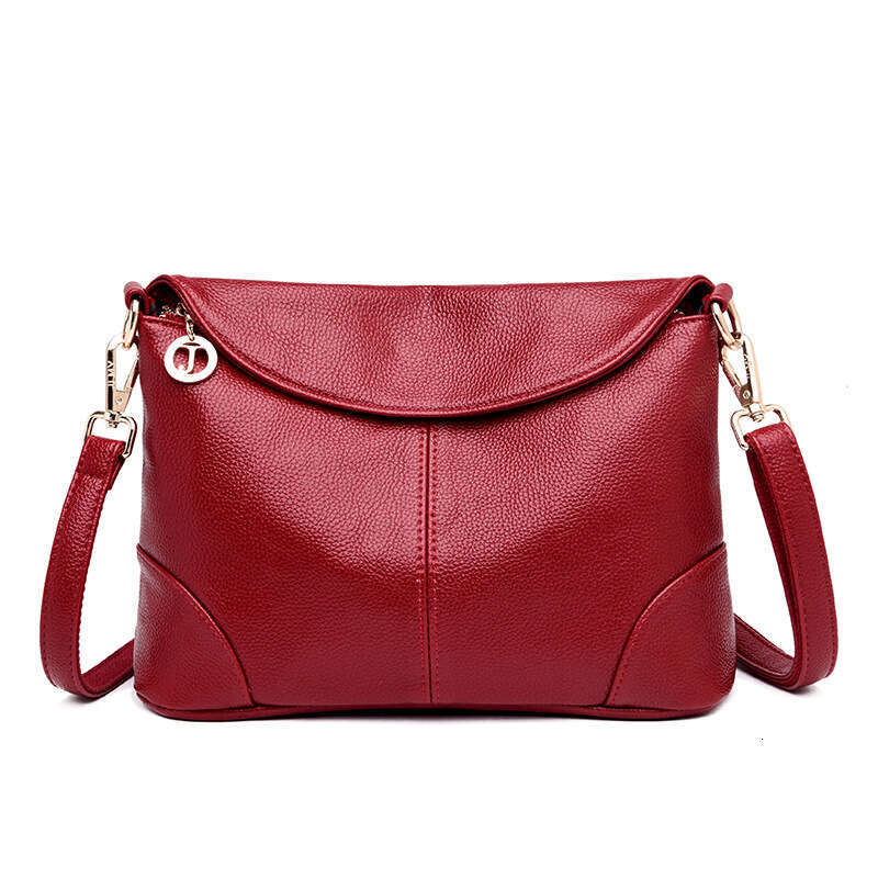 Bag women 2025 new fashion crossbody shoulder for middle-aged mothers, soft leather small square bag
