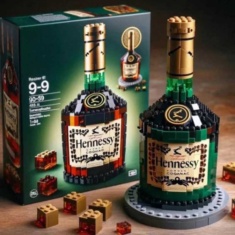 MOC Building Blocks Whiskey Bottle Simulated Grape Wine Bottle Assembly Building Blocks Creative Building Blocks Decoration Home DecorationXJ250326