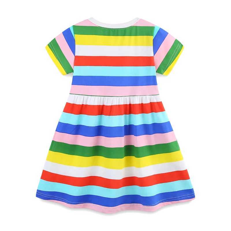 2-7T New Arrival Girls Dresses Summer Girls For Dress Striped Pockets Kids School Children Clothing Toddler Dresses W250326