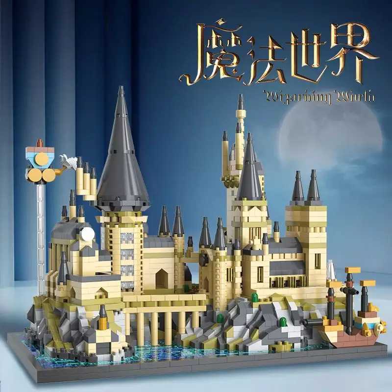 Micro M2050 Magic World Medieval Castle Moc Building Brick Model Assembly Hogwarts Blocks CHIldrens Gift ToysXJ250326