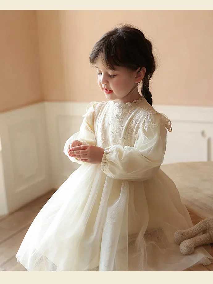 2024 Girls Fashion Lace Fluffy Yarn Dress Baby Spring/Summer New Princess Dress Gaozi Birthday Dress W250326