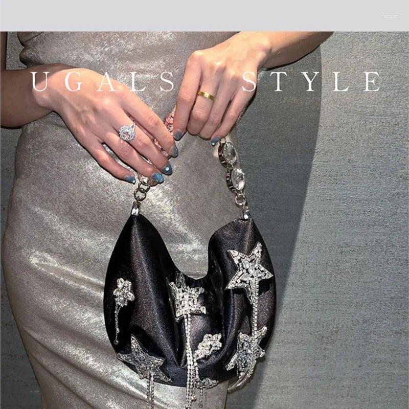 Totes Women Silk Bucket Bag Dia Tassel Evening Shoulder Hobo Party Purse Girl Handbags Female Clutches Bolsos