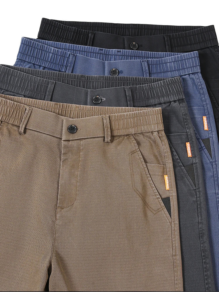 4Color Straight Mens Pants with Casual Lyocell Comfortable Stretch Trouser Wide Fashion Korean Street 250326