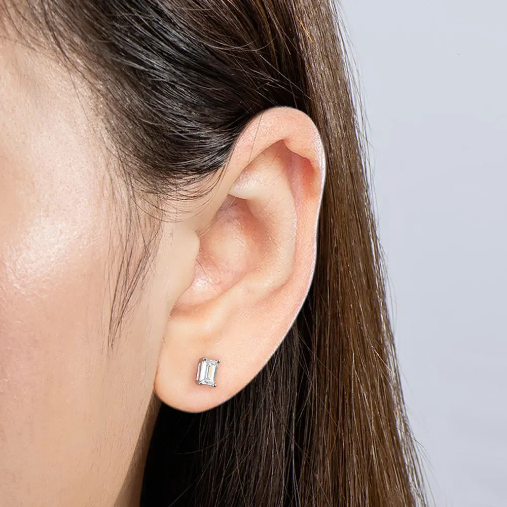 Emerald Cut Earrings for Women 0.5 - 2ct D Color Lab Grow Diamond with GRA s925 Sterling Silver Trendy Stud Earring 250318