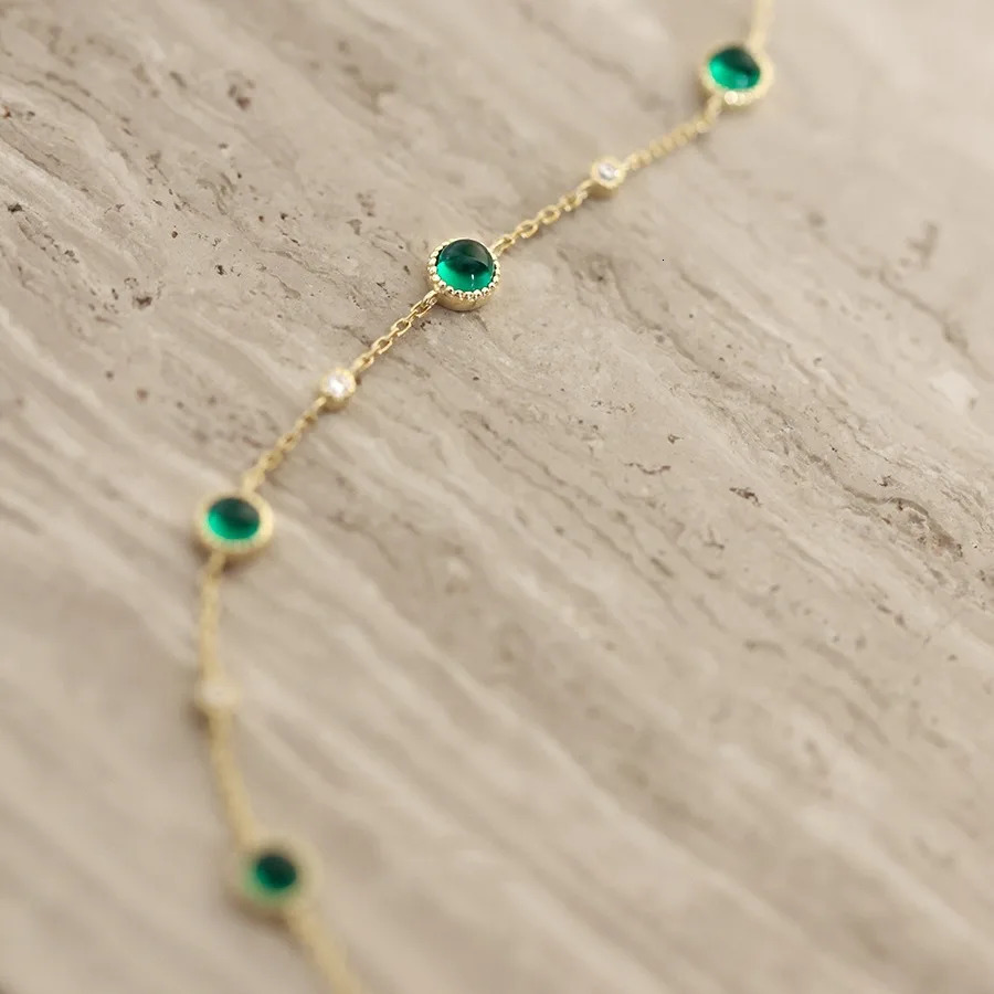 CCFJOYAS 100% 925 sterling silver jadeite zircon bracelet for women 18k gold-plated exquisite chain bracelet gift 250326