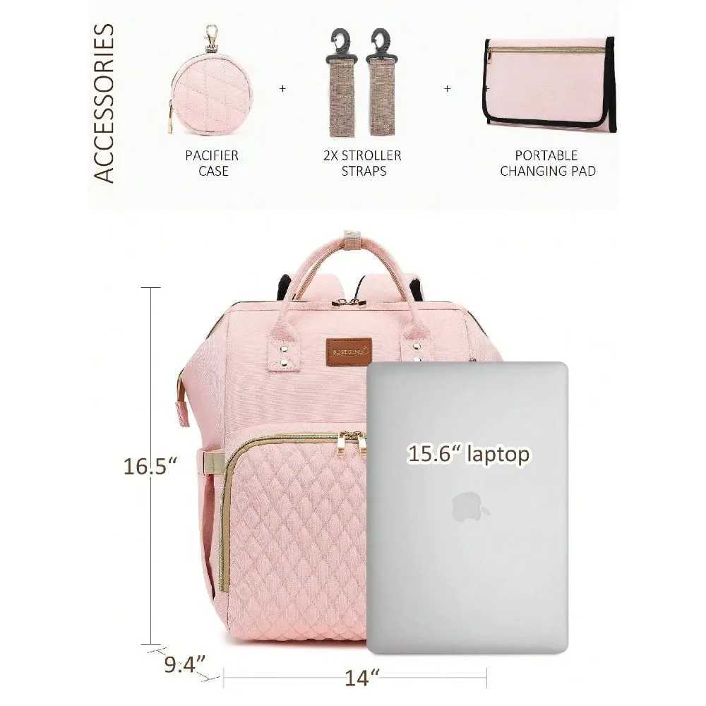 Diaper Bag Backpack With Changing Pad Pacifier Case Baby Bag for Boy Girl Toddler Waterproof Travel Diaper Bag for MomC250326