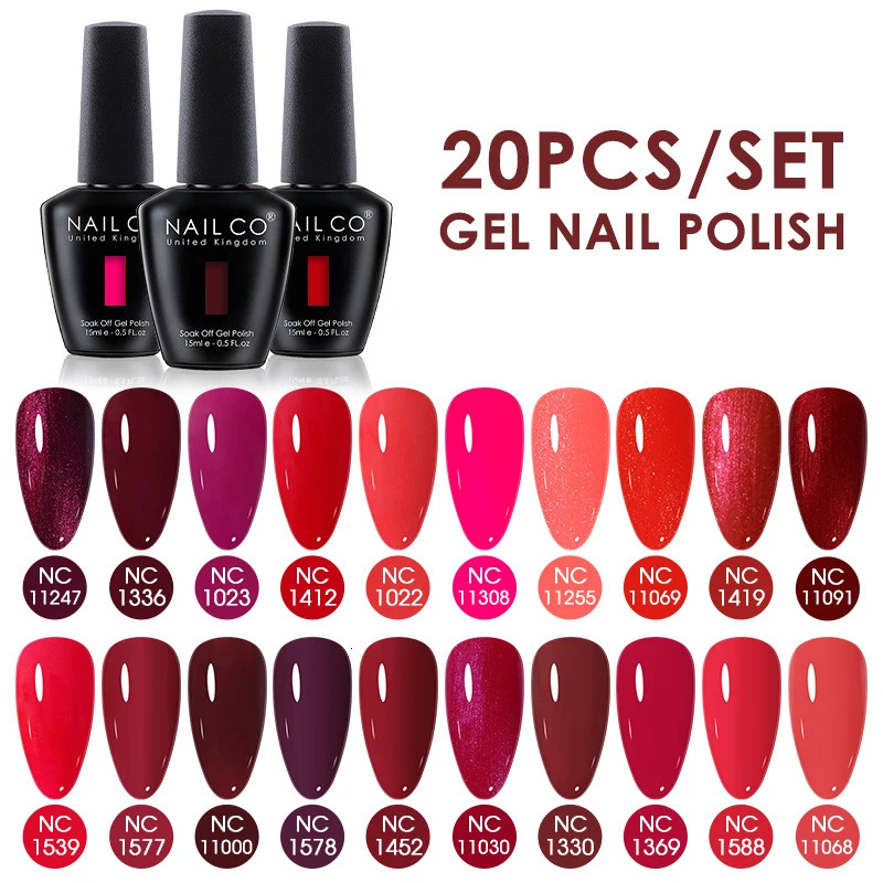 NAILCO 15ml 10/20pcs Gel Nail Polish Set Spring Summer Color UV Gel Nail Art All For Manicure Gel Paint For DIY Professionals 250326