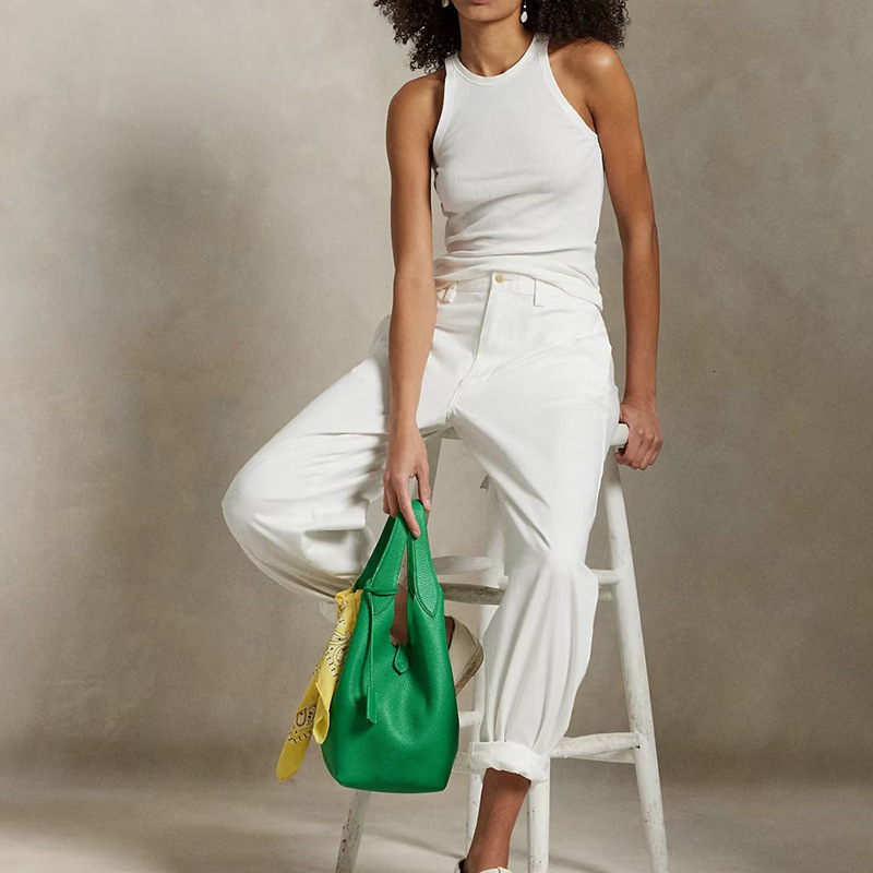 2025 New Candy Color Macaron Women's Cabbage Basket Minimalist Style Handheld Water Bucket Bun Mother Bag Mini