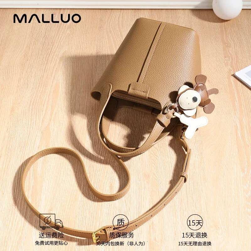 Women's Cowhide Genuine Leather Small Shoulder Bag Designer Handbags Ladies Bucket Tote Crossbody Mini Bags For Female