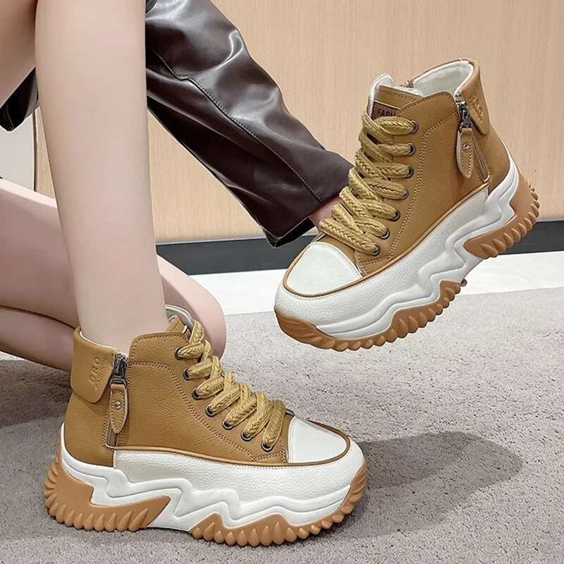 Designer Shoes 2025 New Women's Sports Shoes Fashion High Top Trendy Women's Boots Platform Casual Outdoor Running Shoes Women's Tenis 