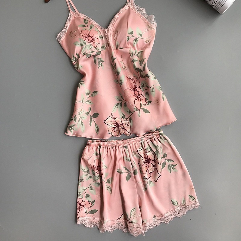 Set Women's Printed Pajama Color Ding Large Outer Wear Home Clothes Sexy Pure Desire