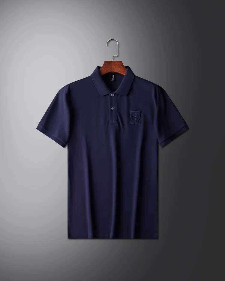 s fashionable short sleeve polo shirt men highend embroidered Tshirt summer ice silk breathable casual top 250311