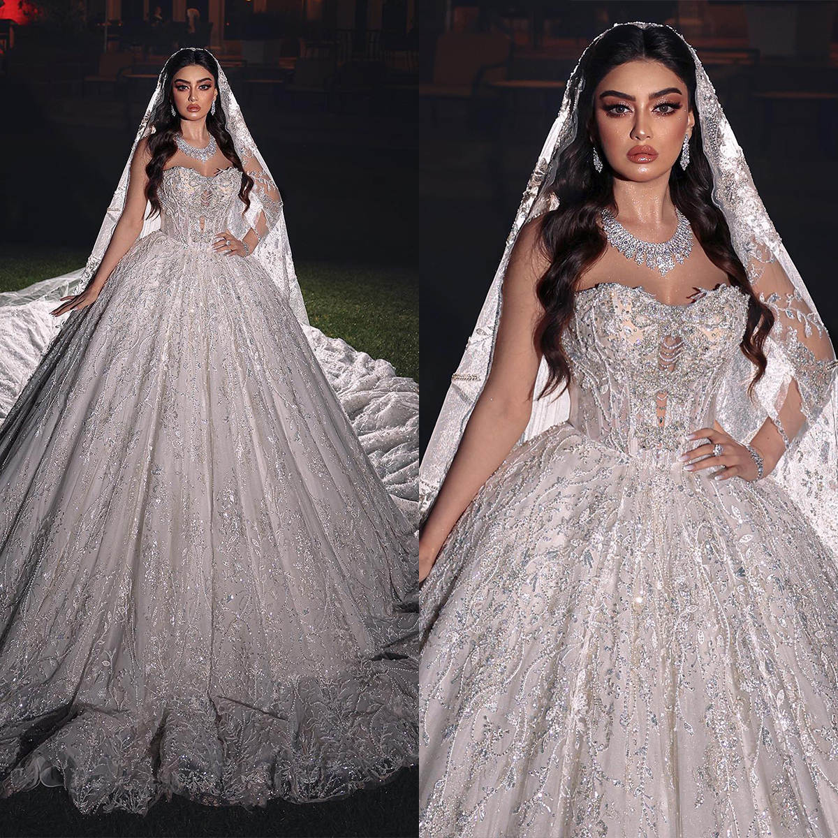 Sparkling Sweetheart Wedding Dresses Ball Gown Sexy Sleeveless Customized Vestido De Noiva Beaded Lace Bridal Dress