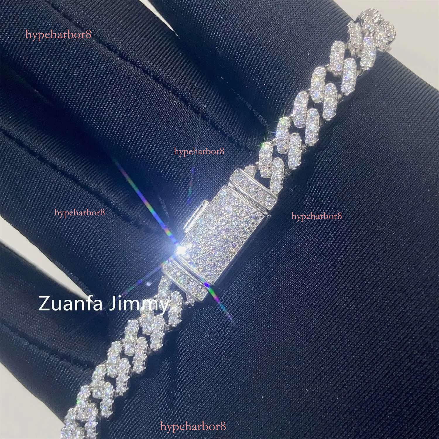 Pass Dia Tester Gra Certificates 6mm 8mm Width One Row Sterg Sier Vvs Moissanite Cuban k Chain Necklace